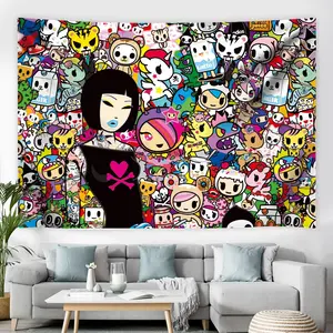Official Tokidoki Unicorno Tapestry Wall Hanging, 3x5ft Party Photography Backdrop Decorations for Living Room Bedroom Home,room decor summervibes