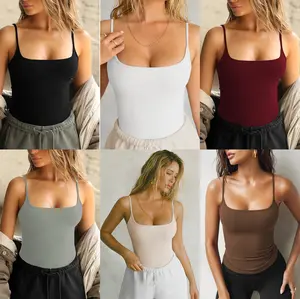 Women's Sleeveless Spaghetti Strap Comfortable Sports Bralette - Summer Casual Cropped Solid Color Stretch Basic Fit Short Base Top, Minimalist Aesthetic, Sexy Fabric, Punk Style