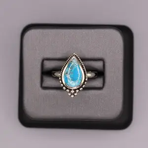 Sterling Silver Stone Ring - Pear Turquoise