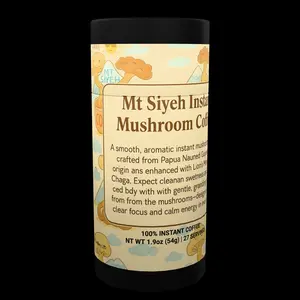 Mt Siyeh Instant Mushroom Coffee Papua New Guinea Single Origin Beans with Lion's Mane & Chaga for Clean Sweetness and Calm Energy 100% Instant Coffee 1.9oz 27 Servings Beverage