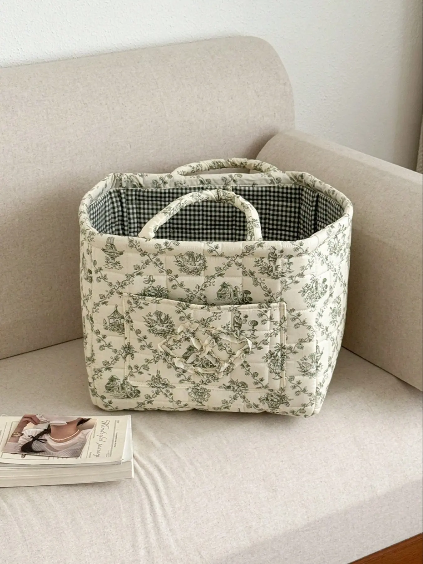 Car Interior Storage Basket, Clothing Book Work Supplies Diaper Organizer, Space Saving Multi-Purpose Travel Car Accessory, Home Organizer Bag