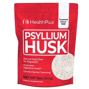Health Plus Psyllium Husk Powder – 12oz Natural Fiber Supplement for Constipation Relief, Gut Cleanse & Keto Baking – 48 Servings