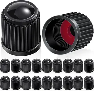 Outus 20 Pcs Tire Valve Stem Caps Car Tire Caps Plastic Universal Black Valve Stem Covers for Bike Bicycle Cars SUV Trucks Motorcycles (Black) Outus-Valve Caps-01