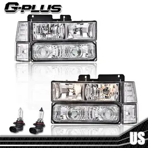 Fit For 1994-1998 GMC C10 C/K Sierra Suburban Yukon Chrome Headlights Left+Right New G-PLUS