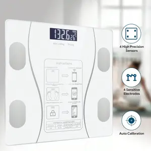 Digital Bathroom Scale, Home Scale, 396 Lb Capacity, High-Definition LCD Screen With Temperature Reading (Switchable Between Kilograms And Pounds), Extra-Wide Weighing Pan, Accurate Weighing.