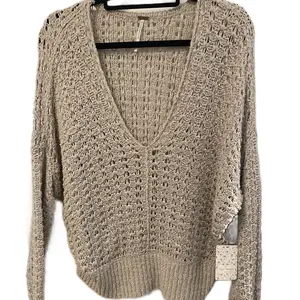 Free People Beige Loose Knit Sweester