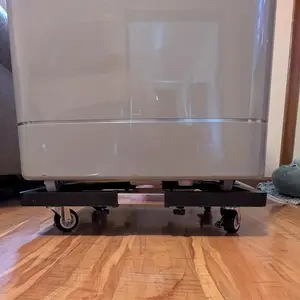 Adjustable refrigerator and washing machine mobile stand with wheels - Heavy-duty telescopic height adjustable base, sturdy appliance base, suitable for home, rental and moving scenarios, compatible with refrigerators, washing machines and dryers.