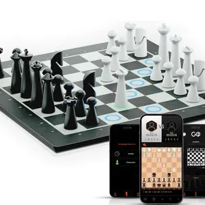 MAXUMAA AI Electronic Chess Board Game, Light Up Chess Set for Adults and Kids, Portable Smart Chessboard with App Interconnectivity and Online Play - Premium Learning Gift Set