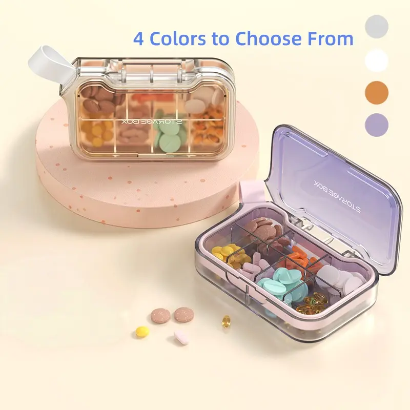 【Back to School】Portable Compact Pill Storage Box, Mini Pill Organizer with 7 Compartments, Daily Pill Storage Box for Travel, Home, Camping & Outdoor Use-MM1