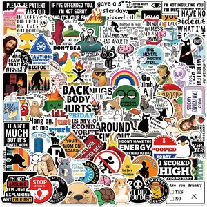 100 PCS Funny Stickers for Adults Snarky Meme Prank Meme Dirty Hilarious Sticker Pack for Laptop Hard Hat Work Water Bottles Computers Vinyl Waterproof Decals