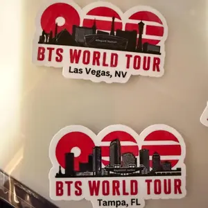 (Set of 2,3,5 pcs) Sign City Skyline World Tour Stickers USA - Music Fan Sticker, Laptop , Phone or Water Bottle Decal