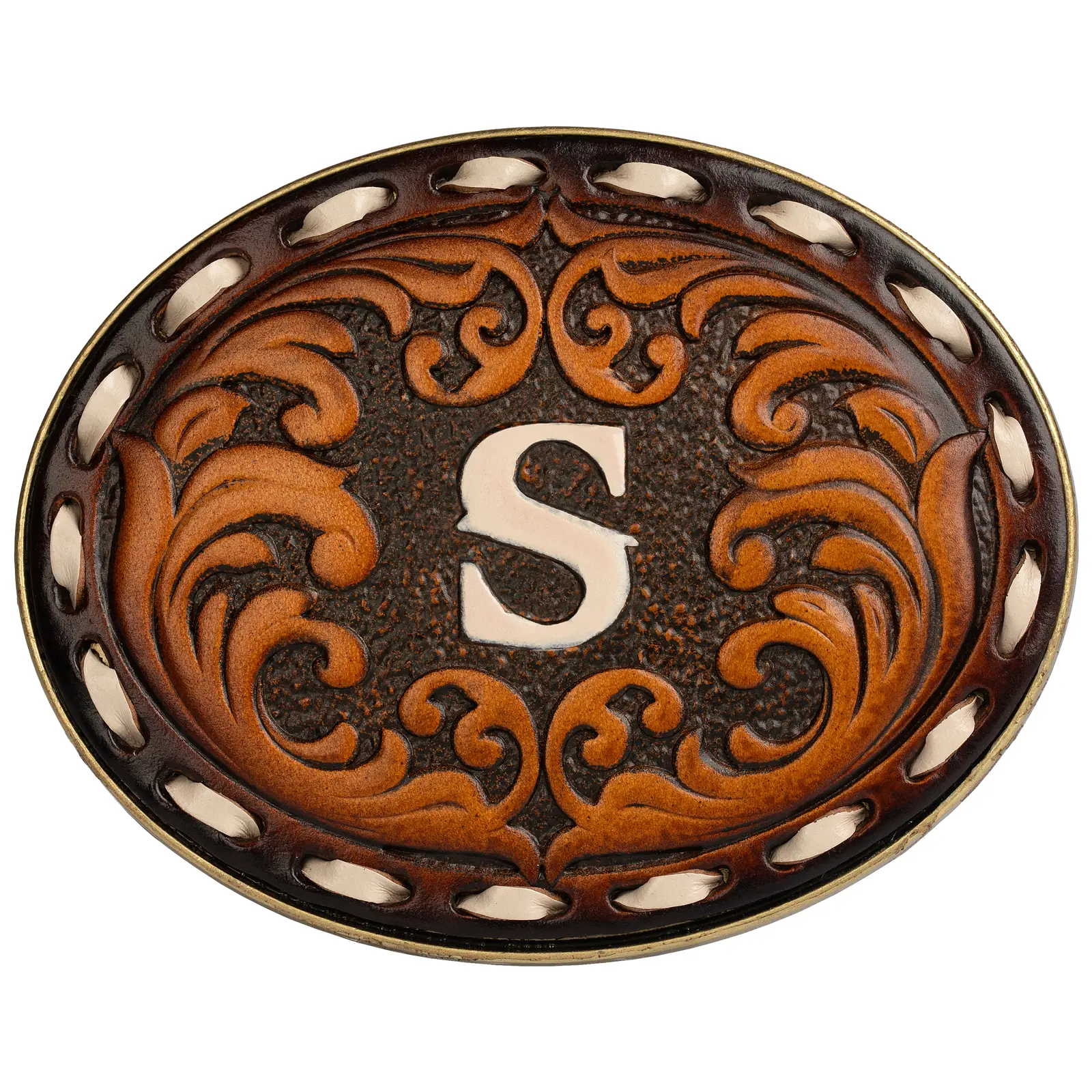 Western Belt Buckle for Cowboy & Cowgirl - Handmade Leather Engraved Initial Letter (A-Z)  - Western Style Accessory，Handcrafted Bespoke Belt Buckle，Cowboy Belt Buckle，Belt Buckles men，Western Belt Buckle,Texas Belt Buckle,Gift for Cowboy