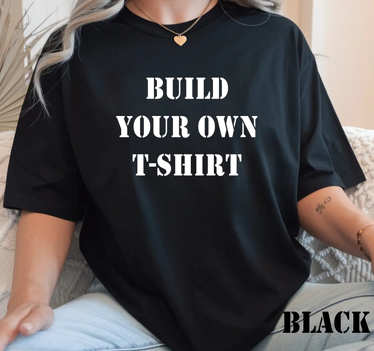 Build Your Own T-Shirt Dark Colors Customizable Design Comfortable Fit for Casual Wear Black Top