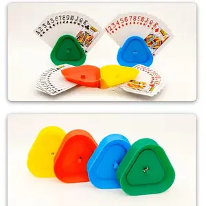 4-Pack Plastic Triangle Poker Card Holders, Card Slots, Convenient for Poker Cards and Board Games, Interactive Party and Holiday Game Accessories, Creative Gift Idea