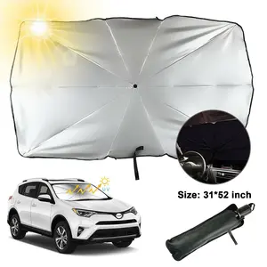 Dazone Foldable Car Sun Shade Windshield Sunshade Front Window Cover Visor UV Umbrella 31x52 Inch for Car Protection