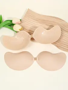 2 pairs of women's mango cup adhesive bra pads, skin-colored invisible lingerie, self-adhesive bra - comfortable lingerie accessory