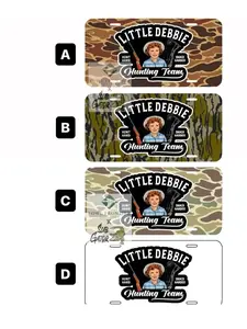 [SALE 50%] Camo Little Debbie Hunting Team Customizable License Plate for Men Women Lightweight Aluminum Pre Dr