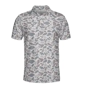 Style Deer Camouflage Golf Polo Shirt Performance Short Sleeve Print