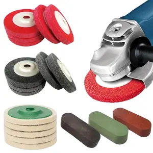 18Pcs 4 Inch Wool Felt Polishing Wheel Disc Kit with 10 Wool Discs & 3 Compounds for Marble Metal & Glass Polishing Cleaning