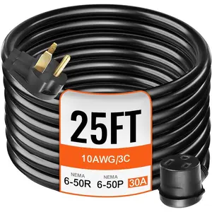 VEVOR Welder Extension Cord 40Amp 50ft 250V, Welding Power Cord with NEMA 6 - 50 Plug 10 Gauge 3 Prong for MIG, Lincoln, Plasma, Miller, TIGVEVOR Super Brand Day