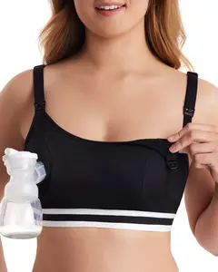 Momcozy Pumping Bra Hands Free, HF049 Upgraded Breast Pump Bra with Widened Band, Pumping Nursing Bra in One, Adjustable Straps maternity  undies