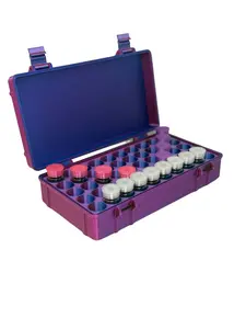 High Capacity Multi-Vial Storage Boxes, 50-Vial 10mL Hard-Shell Hinged Vault Case for GLP-1 Peptide & TRT Storage, Home Organizer Bin, High Capacity Organizer