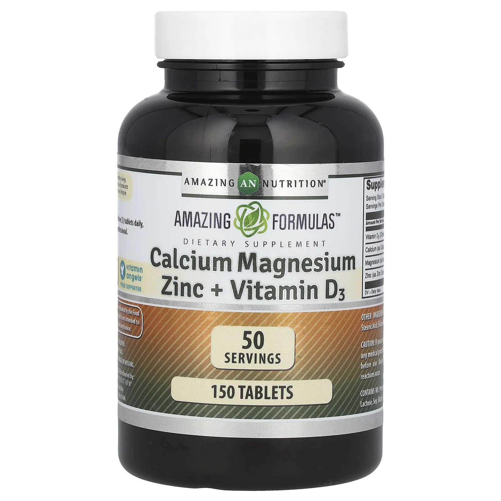 Amazing Nutrition Amazing Formulas, Calcium Magnesium Zinc + Vitamin D3, 150 Tablets