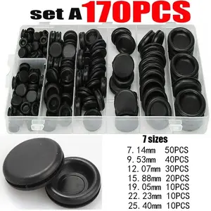 170pcs Rubber Grommet Assortment Firewall Hole Electrical Wire Grommet Gasket Kit for Wire Plug and Cable Protection 7-25mm o ring
