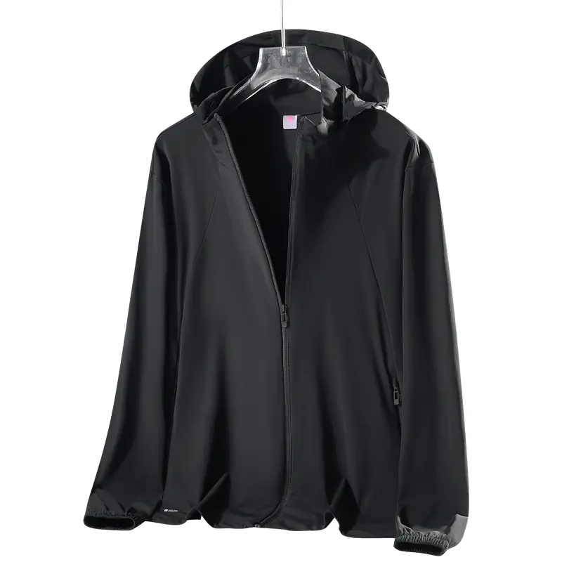 Men’s summer detachable-hood ice silk sun-protection jacket—lightweight, breathable, UV-resistant, portable, quick-drying—ideal for outdoor cycling, running, fitness, and everyday commuting Coats Hoodie