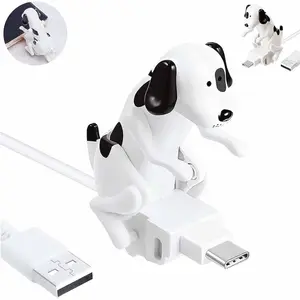 Humping Dog Charger,Funny Humping Dog Phone Fast Charger Cable, Humping/Anxiety Dog Charger for iPhone/Android, Portable Stray Dog Phone Charger That Moves,Dog Toy Smartphone USB Cable Charger(White,F