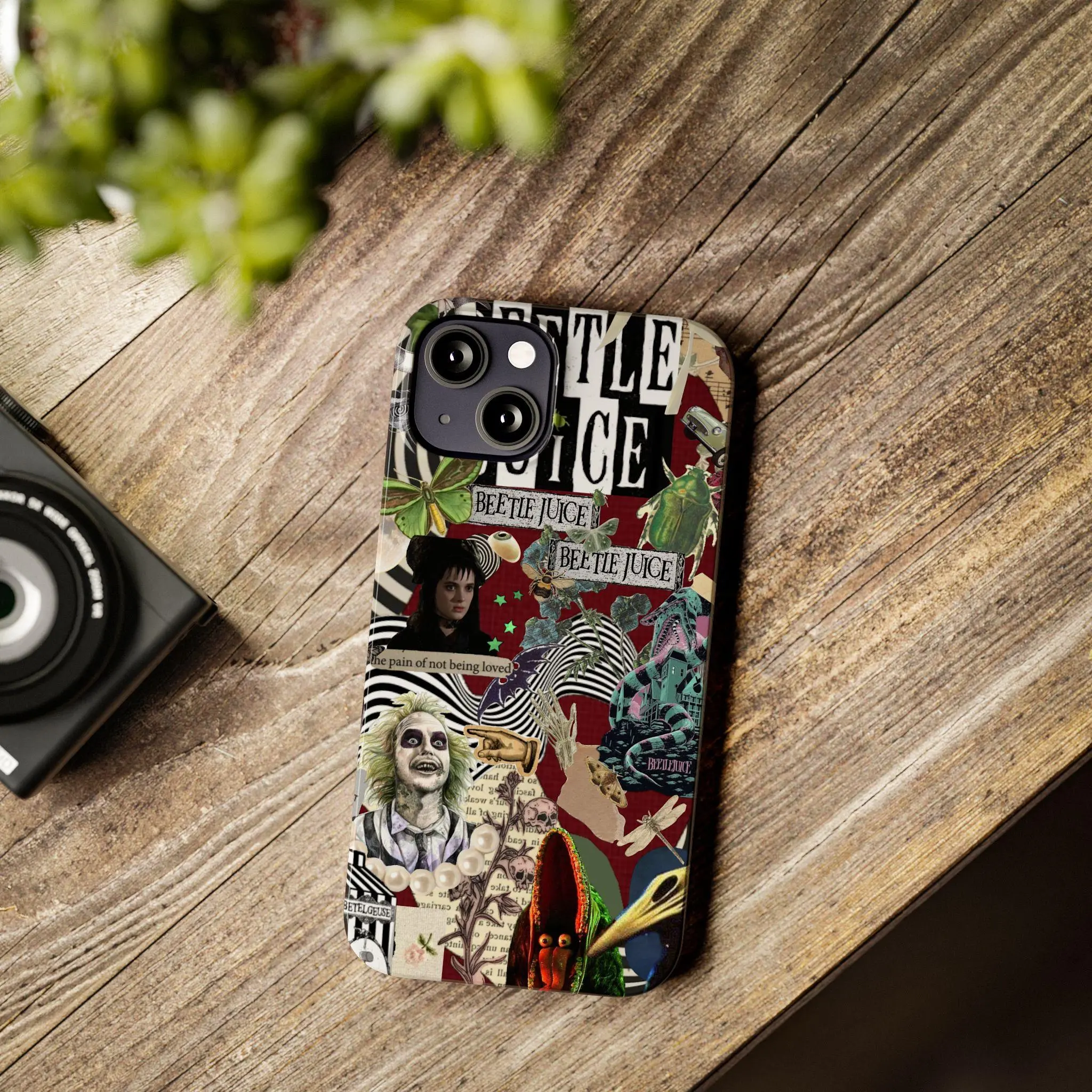 90s Beetlejuice Phone Cases, Halloween Phone Case For iPhone 17, 16, 15, 14, 13, 12, 11, Horror Print Phone Case, Iphone Case