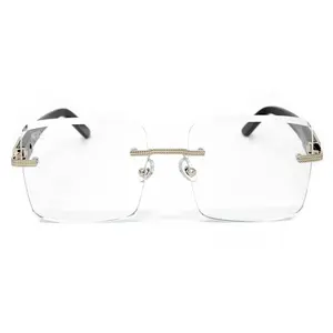 MOTOWN – Square Rimless Unisex Glasses, White Gold