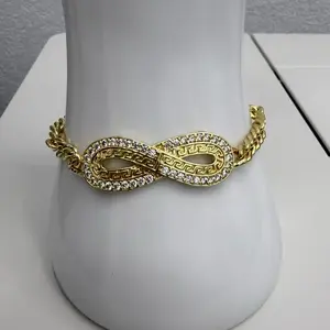 Gold laminated Infinity Bracelet with Zirconia Stones