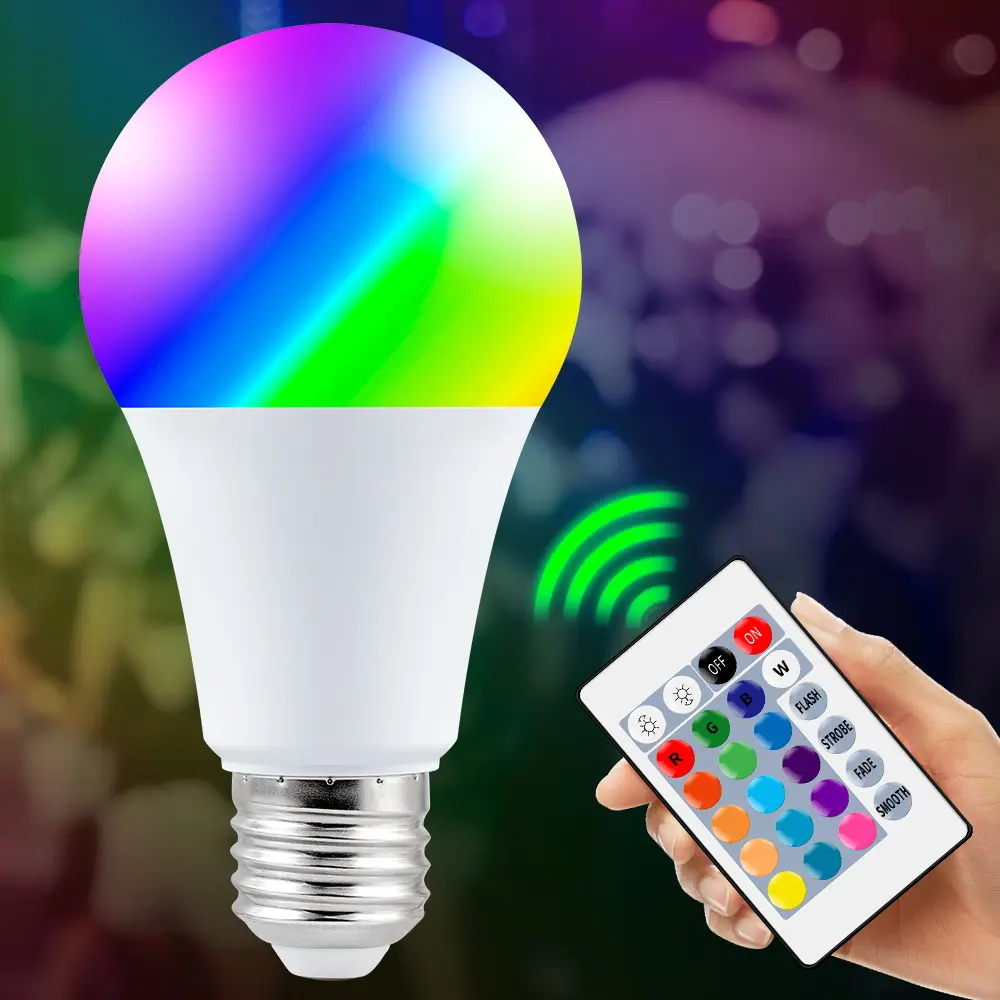 RGBW LED Light Bulbs with Remote E27/E26 16Colors 4Modes Dimmable Multicolour Bulb AC85-265V Timing Colorful Mood Lamp 220V RGBWW Halloween Christmas Festival Party 110V Bedroom Esports Night Atmosphere Lighting RGB Led Effects
