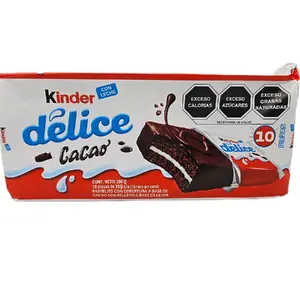 Kinder Delice Cacao Dark Chocolate Brownie with Cocoa Cream 10 Pieces Display Box Rich Flavors for Chocolate Lovers