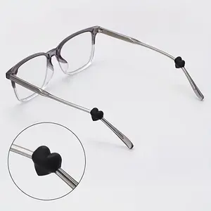 Heart-Shaped Soft Anti-Slip Eyeglass Clips Set, Ear Hook and Protection Design, Secure Fit, Prevents Sliding, Ideal for Fashion Glasses