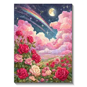 Dreamy Rainbow Rose Diamond Painting Kit Super Relaxing DIY Art
