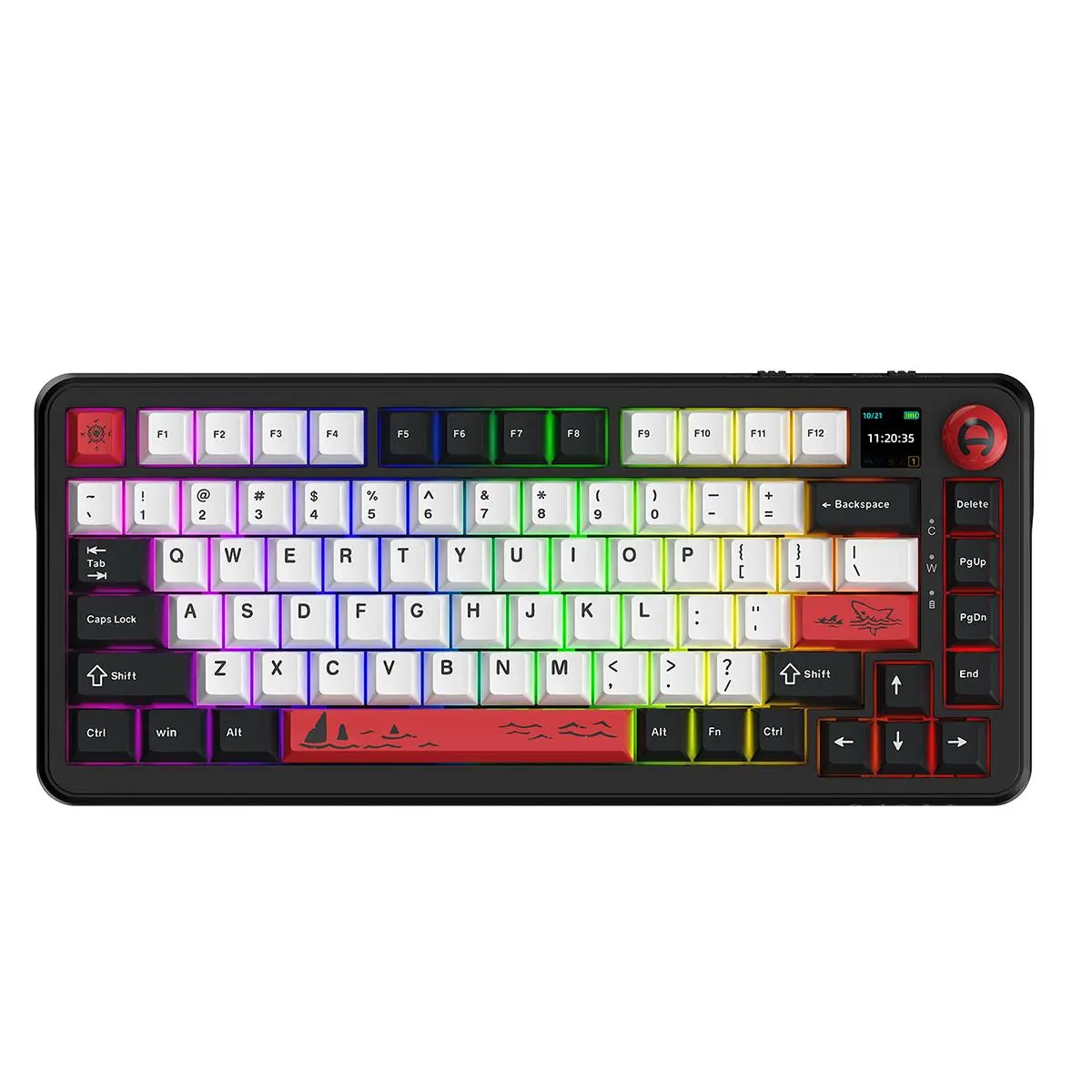 AJAZZ AK820MAX PLUS Avocado switch wireless mechanical keyboard Bluetooth three-mode long battery life gaming office gaming color screen 8000mah