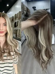 Women's Soft Glitter Wave Wig, Density 150 Hair, Pre-Cut Baby Hair Lace Front Design, Daily Wear Headband Style