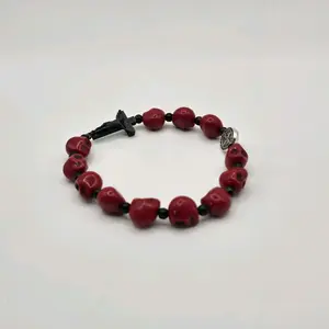 Skull Rosary Bracelet - One Decade Memento Mori (Homemade and Made-to-order)
