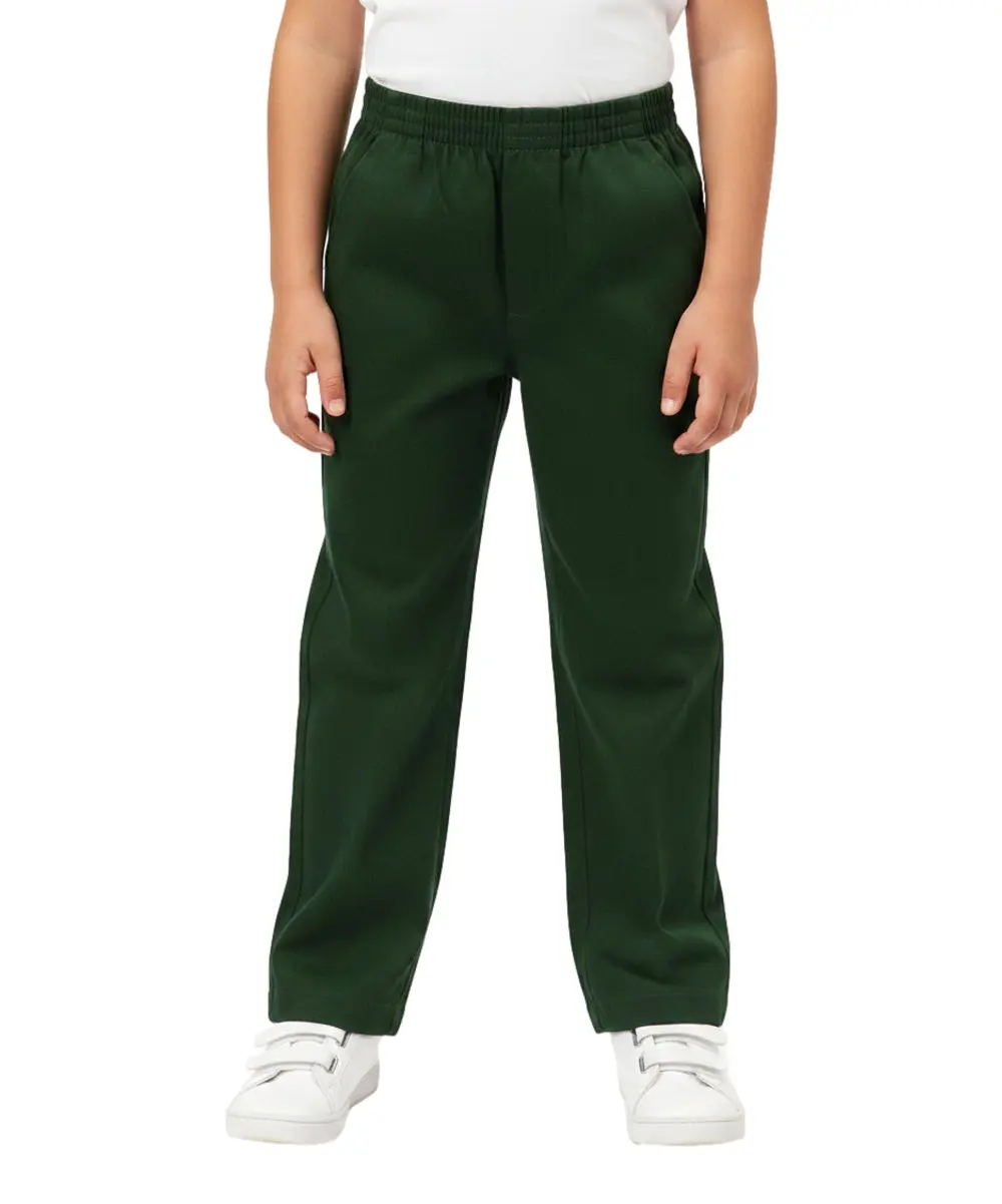 unik Boy's Hunter Green Uniform All Elastic Waist Pull-on Pants 4-16 BU03
