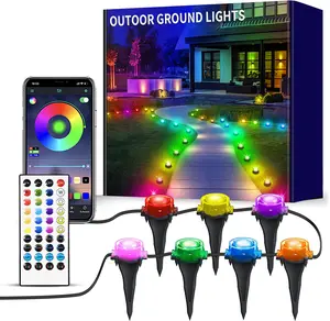ARTBLEPRO RGB LED Pathway Lights Outdoor, Smart App & Remote Control Color Changing Landscape Lights, IP67 Waterproof Ground Lights for Yard Lawn Patio Garden Holiday Christmas Halloween Decorations