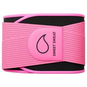 Sports Research Sweet Sweat 'Pro-Series' Ab Trainer with Adjustable Velcro Straps for a Tighter Fit (Pink, XS-S)