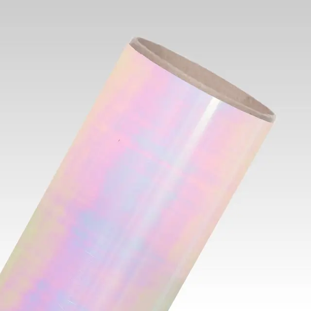 Siser Holographic Heat Transfer Vinyl - 12" Listed/11.75" Actual Width, 110 Microns/4.3 Mils Thick, Polyester, Translucent Pearl Finish, Holo Effect, CPSIA Compliant, Color Changing Chips Faux Rhinestone Look, Pressure Sensitive Backing DIY Supply
