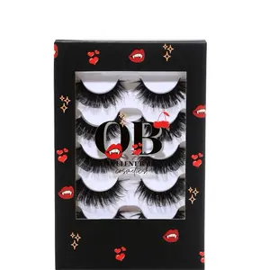 Cherry After Dark - Fangs 5-Pair Lash Pack ( Perfect Lash Discounted Box) Vegan Faux Mink, Russian Curl