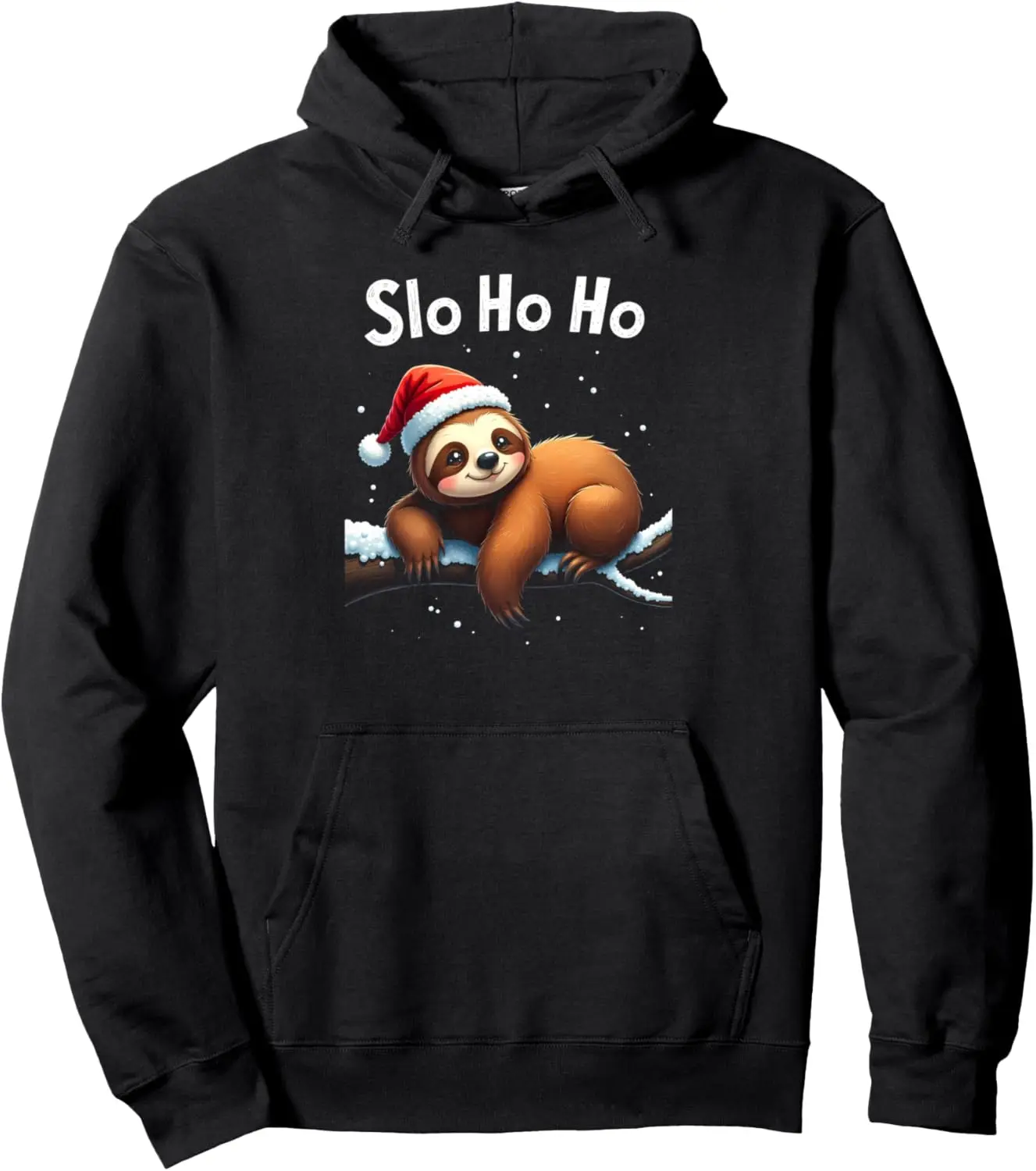 Slo Ho Ho Funny Sloth Christmas Family Matching Pyjama Pullover Hoodie 6