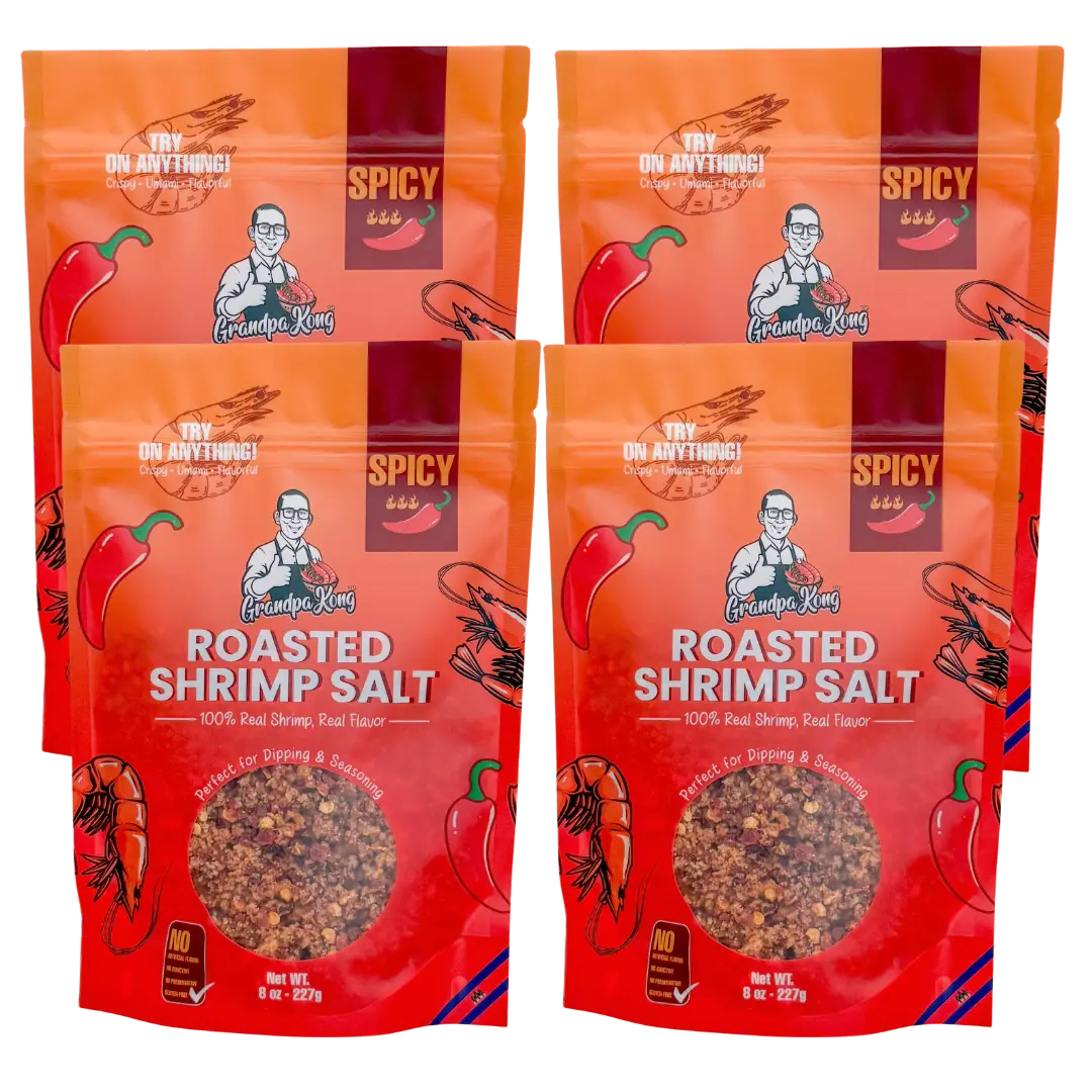 PREMIUM Roasted Shrimp Salt - 4 PACK SPICY Flavor Natural Spice