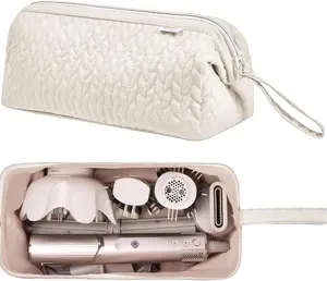 Shark Flex Style Case for  Airwrap Hair Dryer Brush  Hair Tools Travel Bag Carrying Case Flat Curling Iron Organizer (Beige)