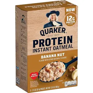 Protein Instant Oatmeal, Banana Nut, 12.9 Oz, 6 Count (Pack of 1)