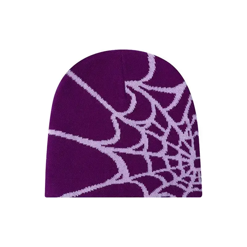 Spider Web Knit Beanie Skull Cap